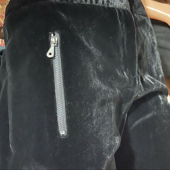 Magaschoni Black Velvet/Silk Hem Band Pants Size 6 - Picture 9 of 13